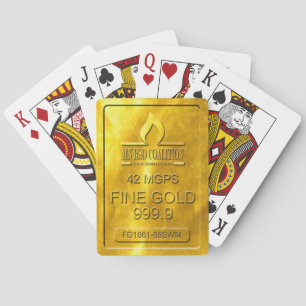 Cartes de jeu de barre d'or
