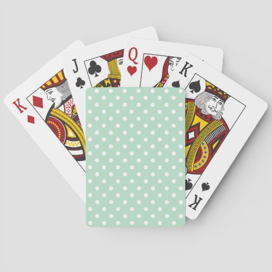 Cartes de jeu de base pointillées par polka verte (dos)