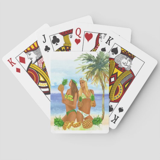Cartes de jeu de beauté tropicale (dos)