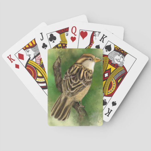 Cartes De Jeu De Bruant Beau Oiseau (dos)
