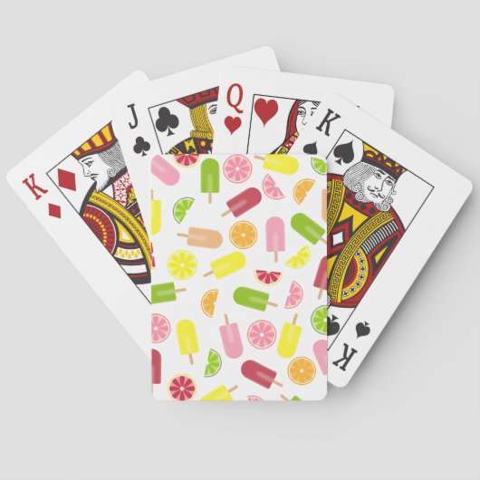 Cartes de jeu de bruits de glace d'agrume (dos)