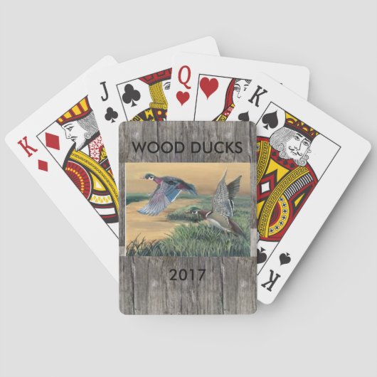 Cartes de jeu de canards en bois (dos)