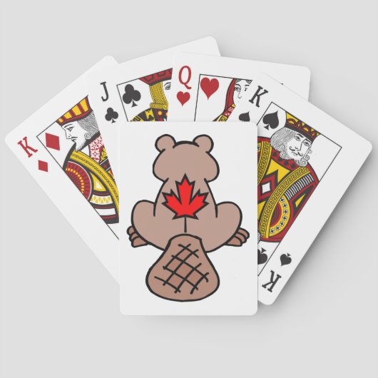 Cartes de jeu de castor de feuille d'érable (dos)
