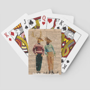 Cartes de jeu de Cerfs de Ski vintage