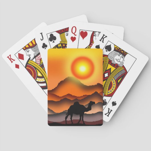 Cartes de jeu de chameaux Sunset Desert (dos)