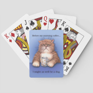 Cartes de jeu de chat de café