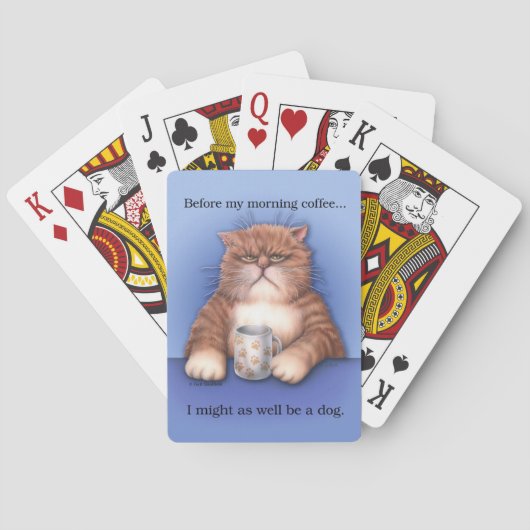 Cartes de jeu de chat de café (dos)