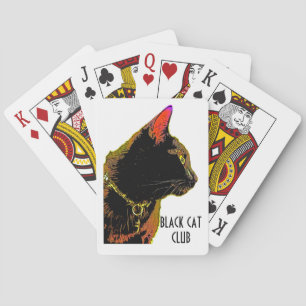 Cartes de jeu de chat noir