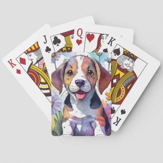 Cartes de jeu de chien beagle (dos)