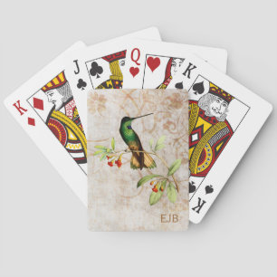 Cartes de jeu de colibri à gorge violette