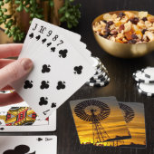 Cartes de jeu de coucher du soleil de moulin à (In Situ)