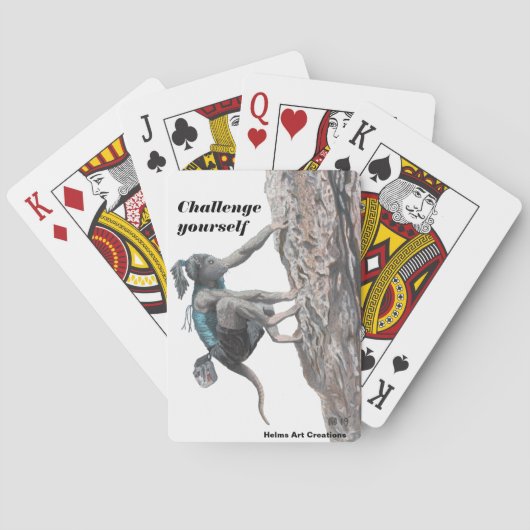 Cartes de jeu de défi d'escalade de roche de fille (dos)