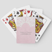 Cartes De Jeu De Dentelle Rose Élégante (dos)