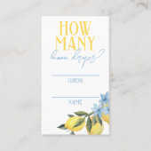 Cartes de jeu de devinette Combien de Lemon Drop P (Devant)