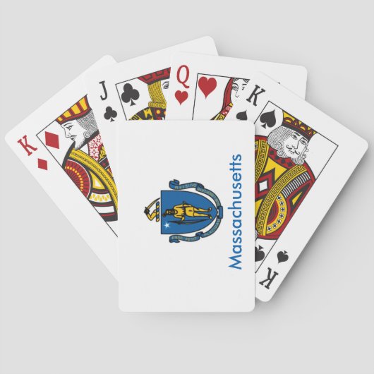 Cartes de jeu de drapeau d'état du Massachusetts (dos)