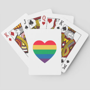 Cartes de jeu de fierté de coeur d'arc-en-ciel