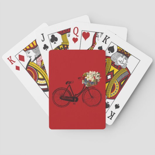 Cartes de jeu de fleur de bicyclette de vélo (dos)