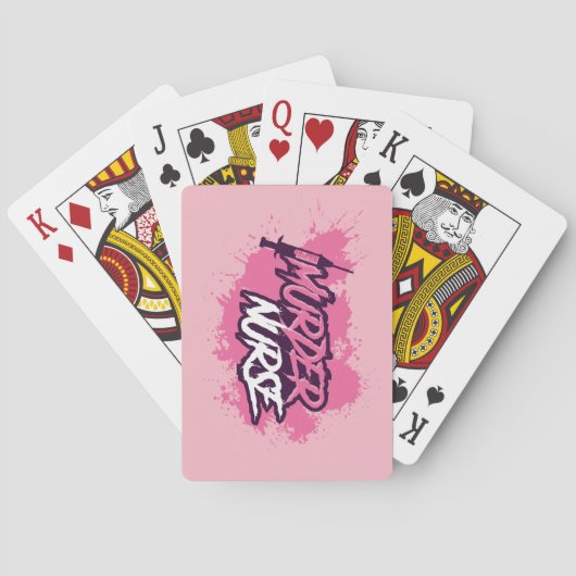 Cartes de jeu de floc d'infirmière de meurtre (dos)