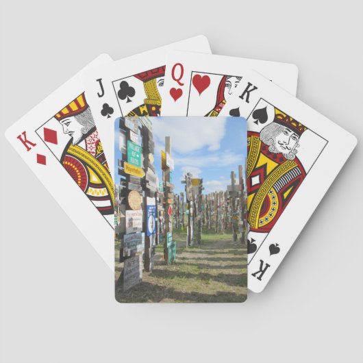 Cartes de jeu de forêt de signe du Yukon (dos)