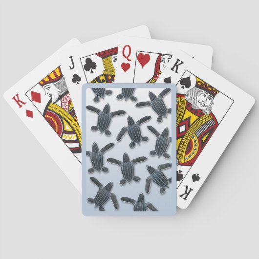cartes de jeu de hatchling de tortue de (dos)