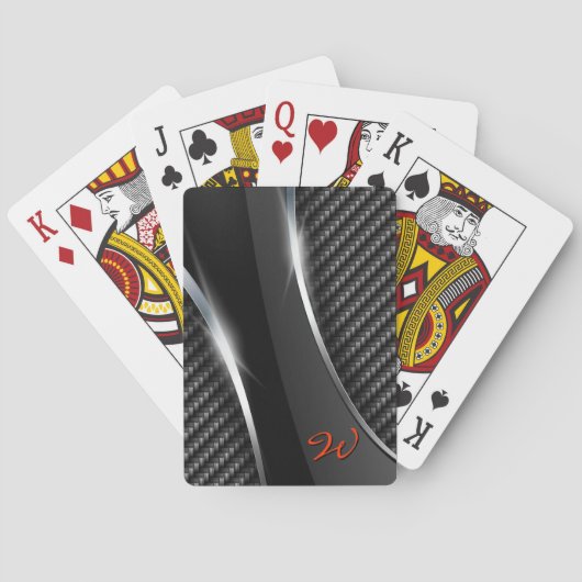 Cartes de jeu de la fibre 3 de carbone (dos)