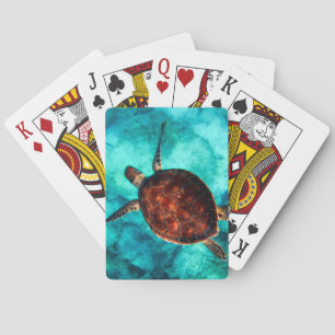 Cartes de jeu de la tortue de mer