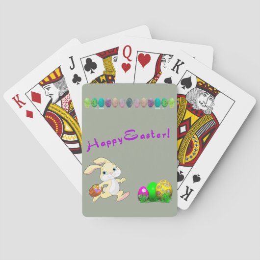 Cartes de jeu de lapin de Pâques (dos)