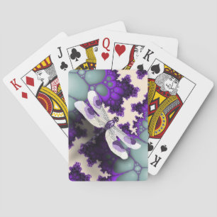 Cartes de jeu de libellules violettes