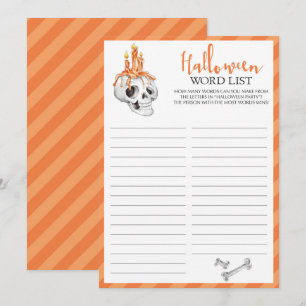 Cartes de jeu de liste éffrayante Halloween
