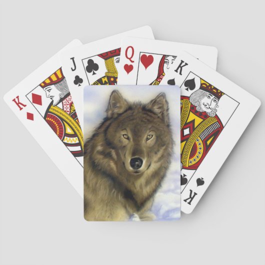 Cartes de jeu de loup d'hiver (dos)