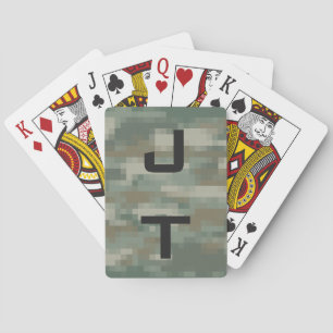 Cartes de jeu de monogramme avec le camouflage