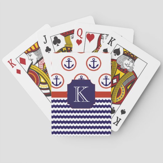 Cartes de jeu de monogramme d'Ancre (dos)