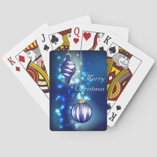 Cartes de Jeu de Noël Bleu (dos)