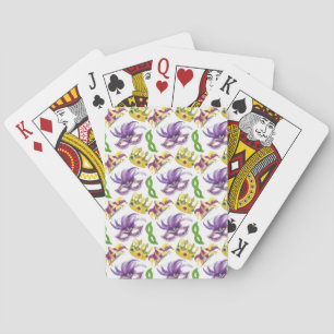 Cartes de jeu de partie de mardi gras avec des