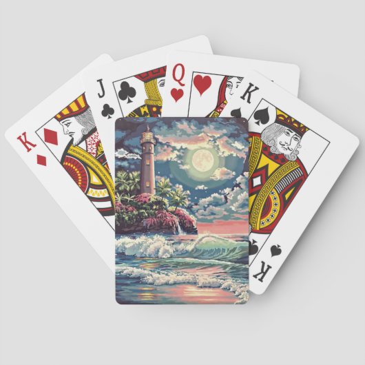 Cartes de jeu de phare peinture personnalisée (dos)