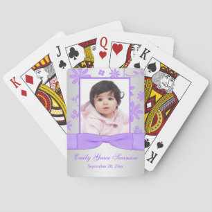 Cartes de jeu de photos florales violettes et arge