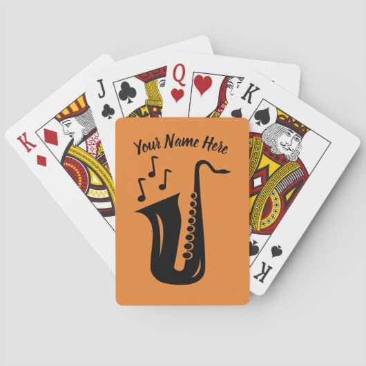 Cartes de jeu de saxophone avec le nom fait sur (dos)
