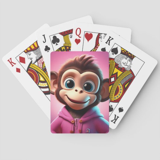 Cartes de jeu de singe de dessin (dos)