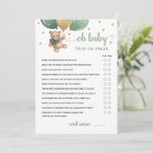 Cartes de jeu de société pour bébé Faits Vrai ou F (Debout devant)