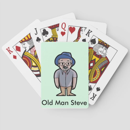 Cartes de jeu de Steve de vieil homme (dos)