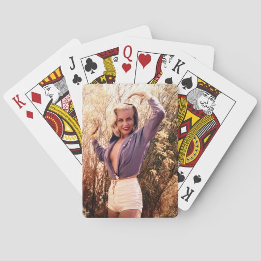 Cartes de jeu de style rétro "Femme naturelle" (dos)