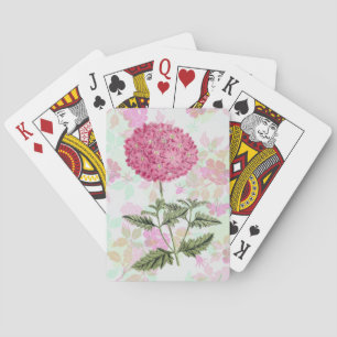 Cartes de jeu de style vintage rose Hydrangea
