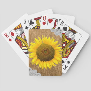 Cartes de jeu de texture de tournesol et de toile