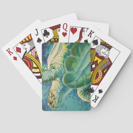 Cartes de jeu de tortue de mer verte (dos)