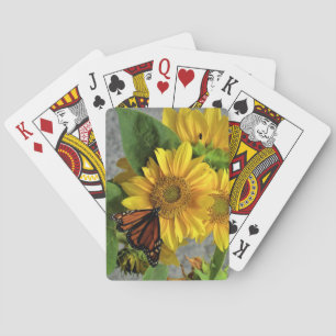 Cartes de jeu de tournesol et de monarque