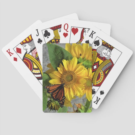 Cartes de jeu de tournesol et de monarque (dos)