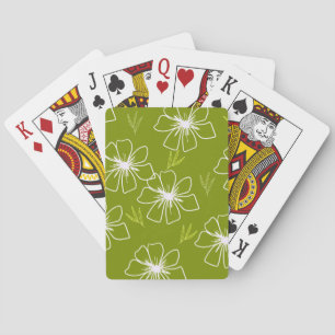 Cartes de jeu Design floral vert et blanc