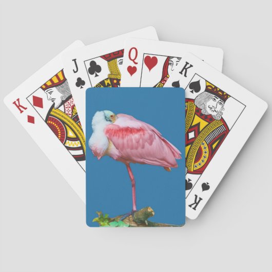 Cartes de jeu d'oiseaux de Spoonbill Roseate (dos)