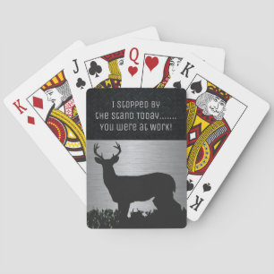 Cartes de jeu drôles de mâle de chasse de cerfs