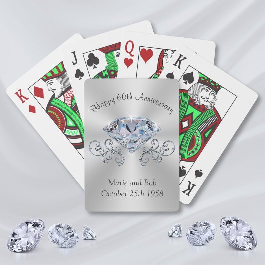 Cartes de jeu du 60e anniversaire de diamant, votr